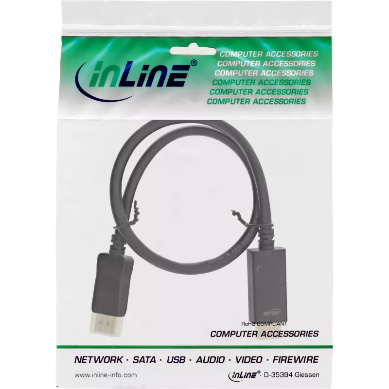 DisplayPort to HDMI converter cable InLine 17186I 0.5m 4K/60Hz black