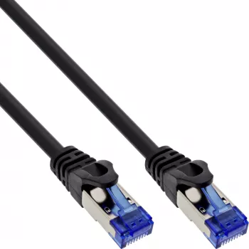 InLine Patch cable armoured, U/FTP, Cat.6A, black, 15m