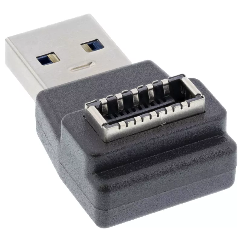 InLine USB 3.2 adapter, USB-A male to internal USB-E front panel socket