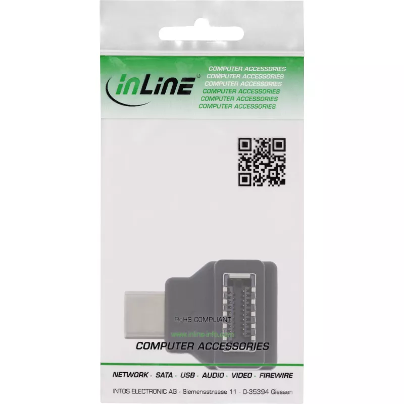 InLine USB 3.2 adapter, USB-C male to internal USB-E front panel socket