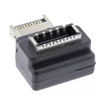 InLine USB 3.2 adapter internal, front panel USB-E male to USB-E female 90°