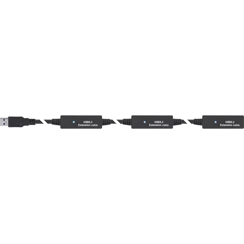 InLine USB 3.2 Gen.1 active extension, USB-A male to USB-C female, 10m