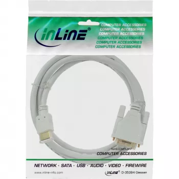 InLine HDMI to DVI Cable male / 18+1 male white gold 5m