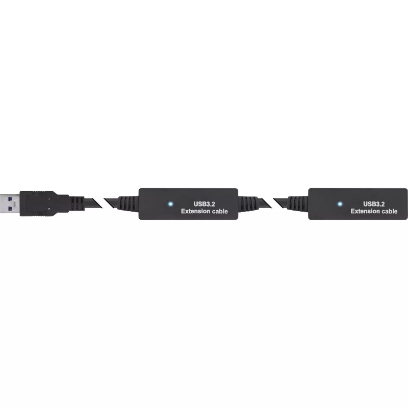 InLine USB 3.2 Gen.1 active extension, USB-A male to USB-C female, 15m