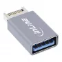 InLine USB 3.2 adapter, internal USB-E front panel male to USB-A female