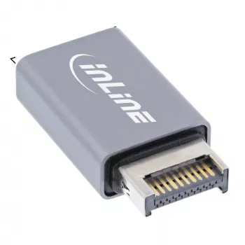 InLine USB 3.2 adapter, internal USB-E front panel male to USB-A female
