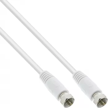 InLine SAT Cable 2x shielded ultra low loss 2x F-male >75dB white 0.5m