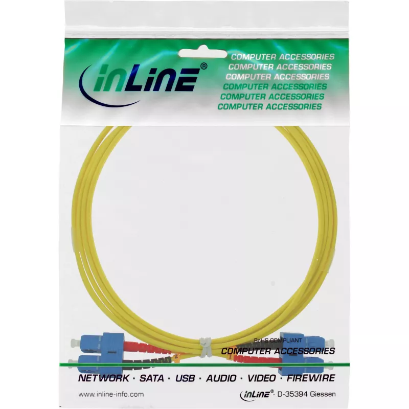 InLine fiber optical duplex cable SC/SC 9/125µm OS2 1m