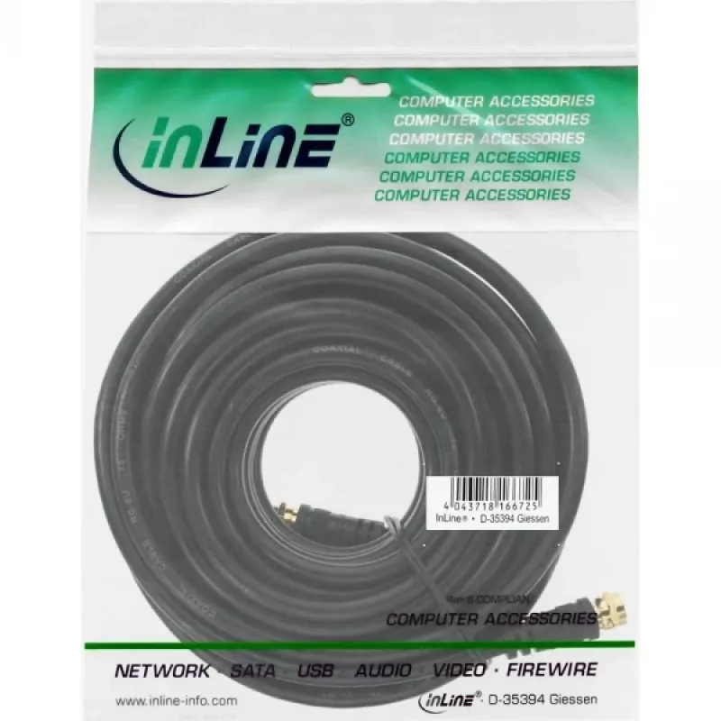 SAT Cable Premium InLine 69315P 15m 2x shielded 2x F-male black