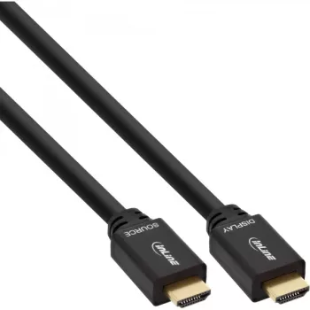 InLine , active High Speed HDMI Cable w/Ether., M/M, black, golden contacts, 30m