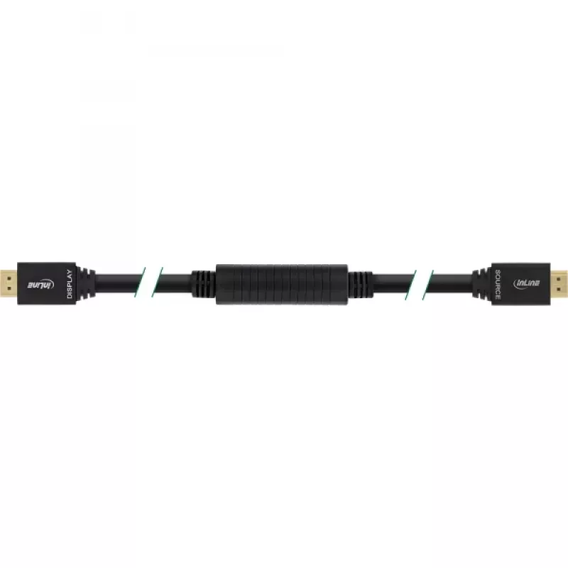 InLine , active High Speed HDMI Cable w/Ether., M/M, black, golden contacts, 30m