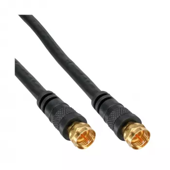InLine SAT Cable Premium 2x shielded 2x F-male >85dB black 1m