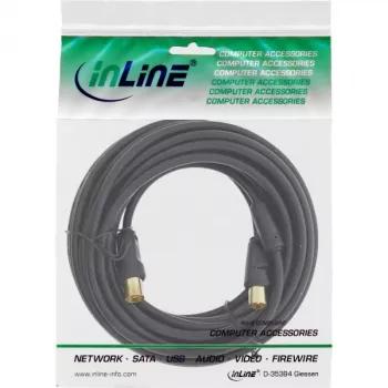 InLine Antenna Cable 2x shielded >85dB black 20m