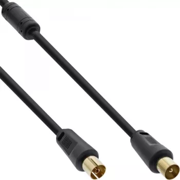 InLine Antenna Cable 2x shielded >85dB black 5m