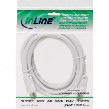InLine Antenna Cable 2x shielded ultra low loss >75dB white 3m