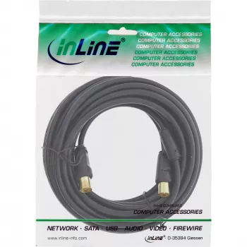 InLine Antenna Cable 2x shielded >85dB black 2m