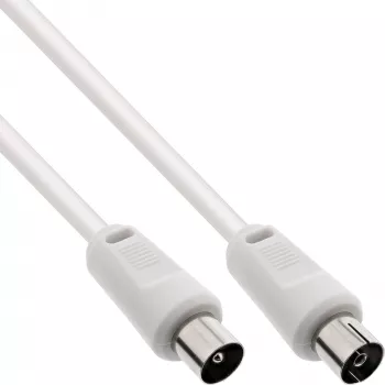 InLine Antenna Cable 2x shielded ultra low loss >75dB white 2m