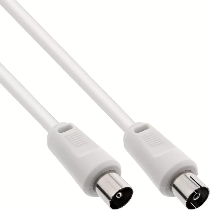InLine Antenna Cable 2x shielded ultra low loss >75dB white 1m