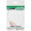 InLine Audio Headset Adapter Cable 3.5mm male 4 Pin / 2x 3.5mm, white, 0.15m