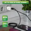 InLine USB power supply, charger, USB-A + USB Type-C, 33W, PD + QC