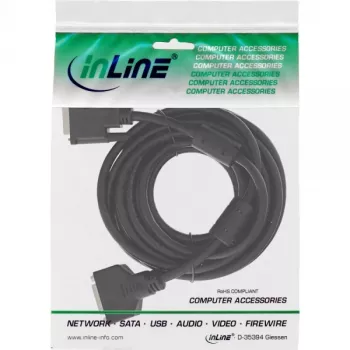 InLine DVI-D cable 24+1 M/F, Dual Link, 2 ferite cores, 5m