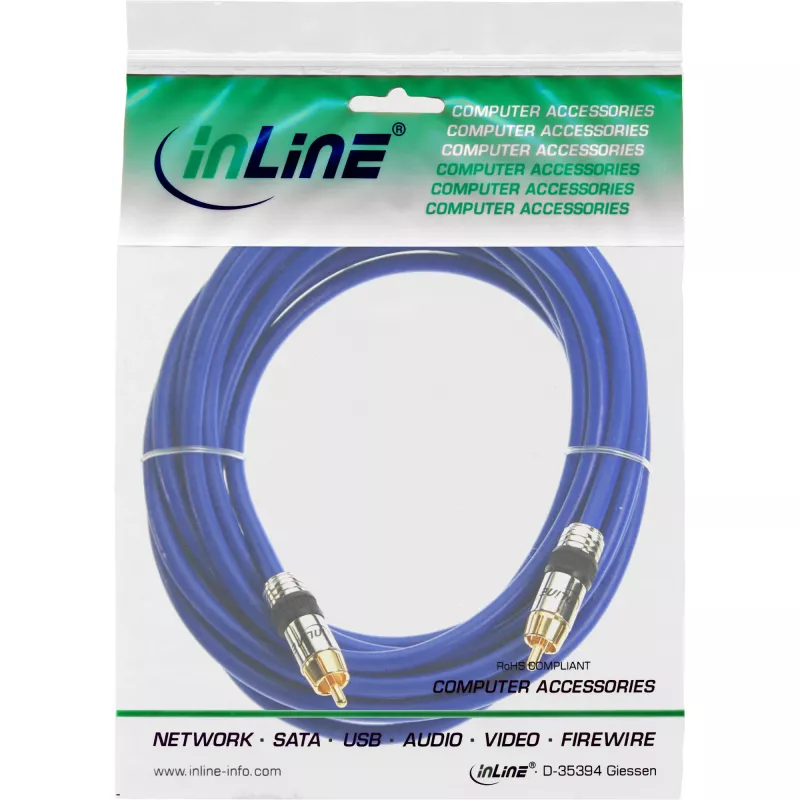 InLine Premium RCA Audio Cable 1x RCA male / male gold plated 5m