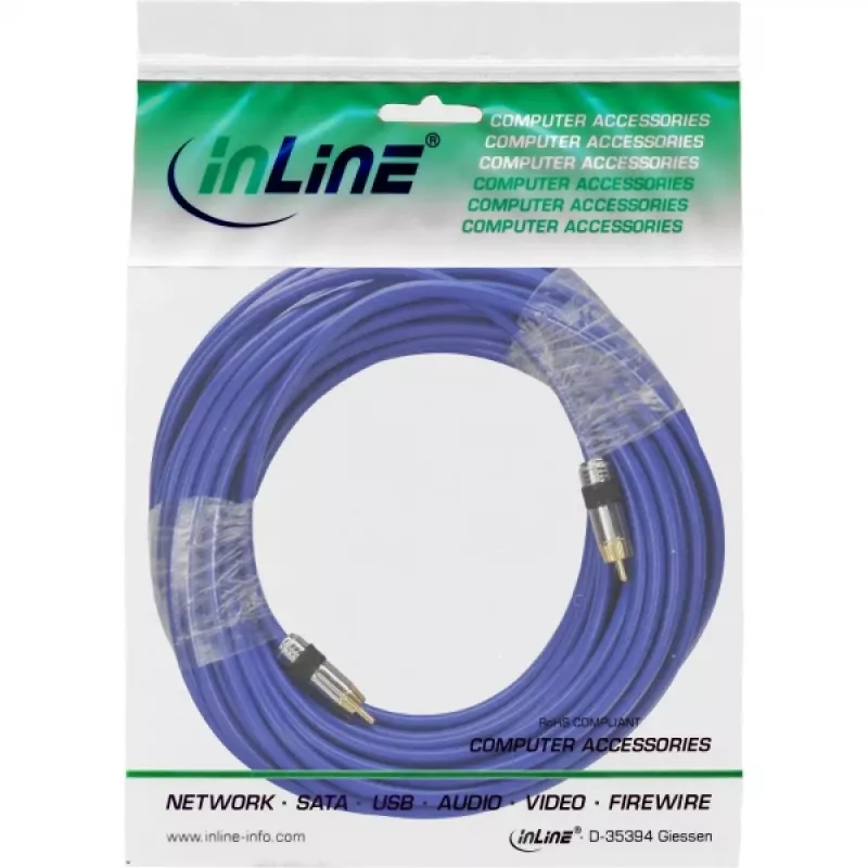 InLine Premium RCA Audio Cable 1x RCA male / male gold plated 10m