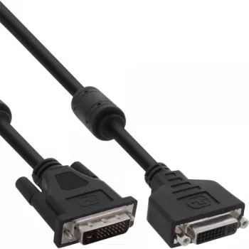 InLine DVI-D cable 24+1 M/F, Dual Link, 2 ferite cores, 2m