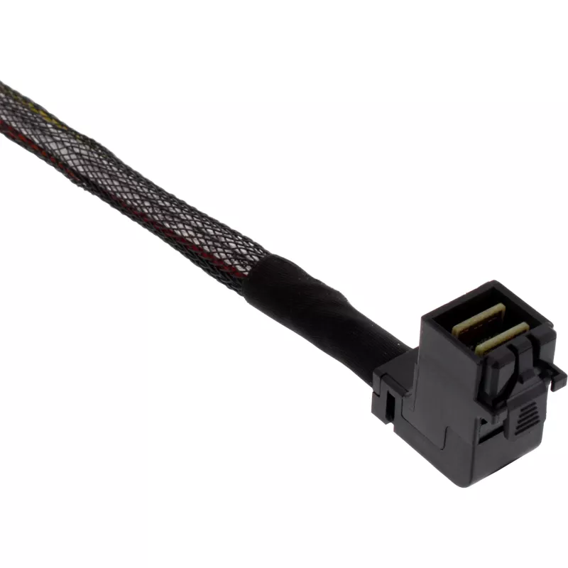 InLine Mini SAS HD cable, SFF-8643 angled to 4x SFF-8482 + power, 0.5m