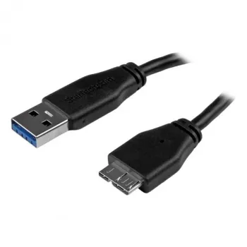 StarTech.com Slim Micro USB 3.0 Cable - M/M - 15cm (6in), 0.15 m, USB A, Micro-USB B, USB 3.2 Gen 1 (3.1 Gen 1), Male/Male, Black