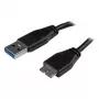 StarTech.com Slim Micro USB 3.0 Cable - M/M - 15cm (6in), 0.15 m, USB A, Micro-USB B, USB 3.2 Gen 1 (3.1 Gen 1), Male/Male, Black