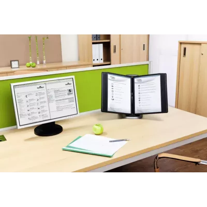 Document Display Carousel Desk Durable Sherpa Style Table 10