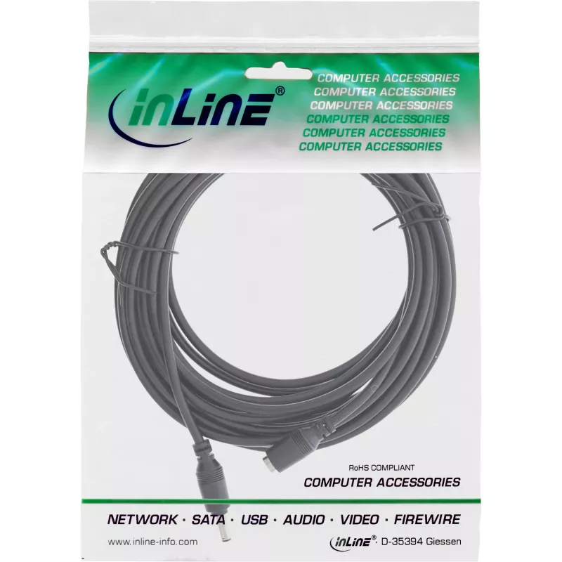 InLine DC plug extension cable for SmartHome outdoor cam, 5m