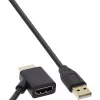 InLine HDMI Adapter M / F with USB-A power injector 0.5m