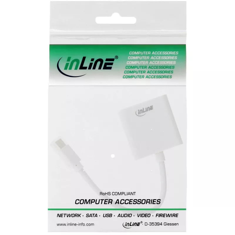 InLine Mini DisplayPort male / DVI-D 24+1 Adapter female white, 0.15m