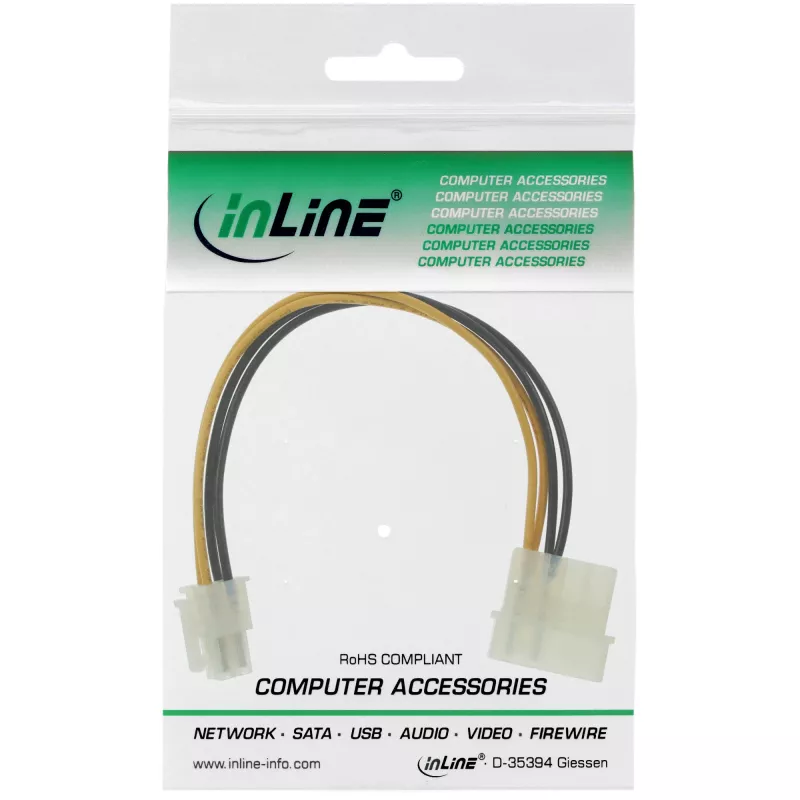 InLine Mainboard Power Cable Adapter 5.25 inch / 4pin 12V 0.20m