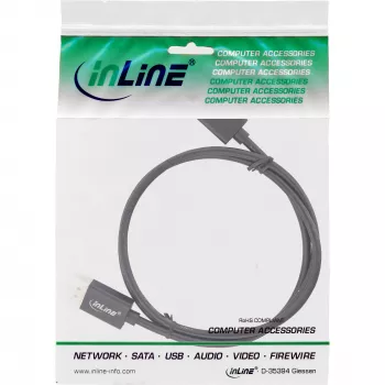 InLine DisplayPort 1.4 cable Slim, 8K4K, black, gold-plated contacts, 0.5m