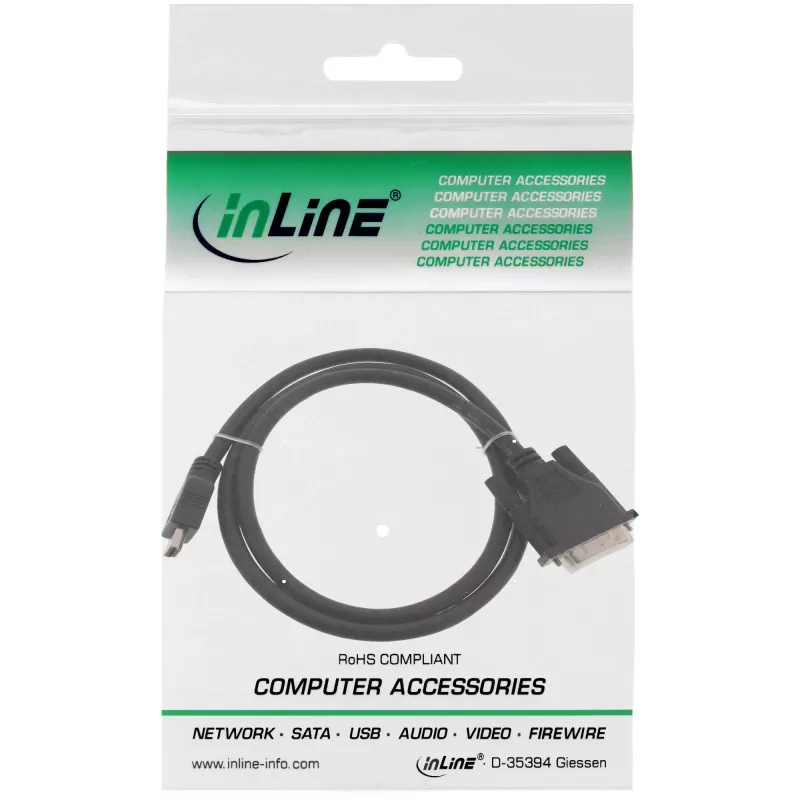 InLine HDMI-DVI Cable HDMI male / DVI male 18+1 black 1.5m