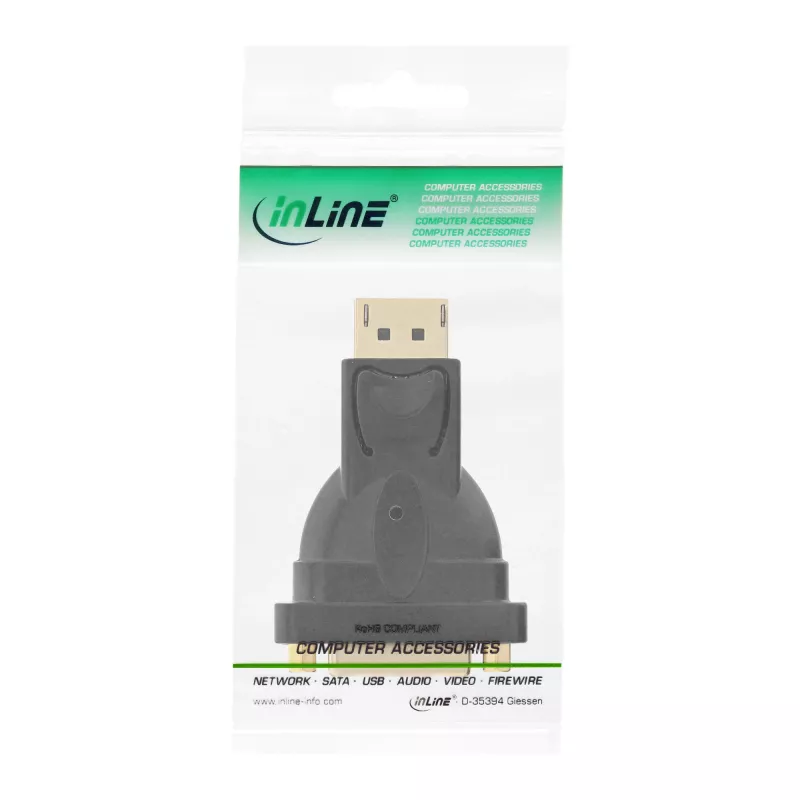 InLine DisplayPort Adapter DisplayPort male to DVI-D 24+1 female black