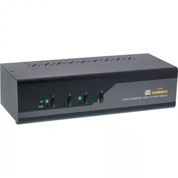 KVM Desktop Switch InLine 62654I 4-port Dual Monitor HDMI 4K USB 3.0 Audio