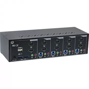 KVM Desktop Switch InLine 62654I 4-port Dual Monitor HDMI 4K USB 3.0 Audio