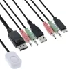 InLine KVM Switch, 2-port, USB-C+DP to DisplayPort, 4K, audio, integr. cable