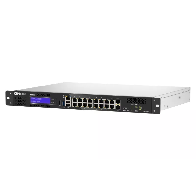 QNAP QGD-1600 Managed Gigabit Ethernet (10/100/1000) 1U Black, Grey