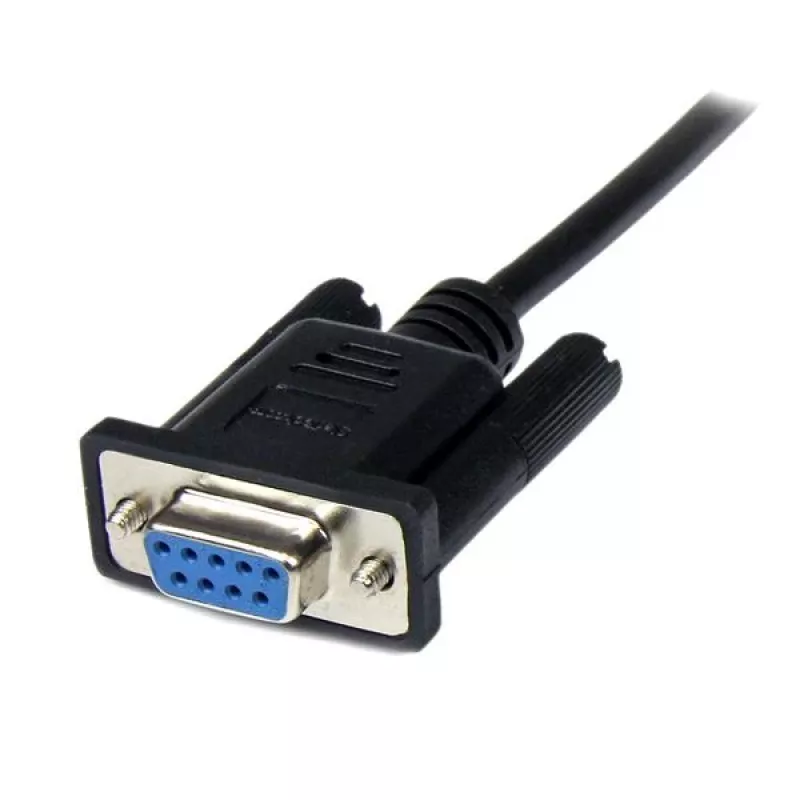 StarTech.com 1m Black DB9 RS232 Serial Null Modem Cable F/M, Black, 1 m, DB-9, DB-9, Male, Female