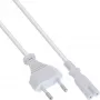 InLine power cable, Euro male / Euro8 male, white, 0.3m