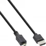 InLine High Speed HDMI Cable with Ethernet, AM/DM, super slim black/gold, 0.3m