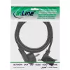 InLine power cable, CEE 7/7 angled / 3pin IEC C13 male angled, 0.3m