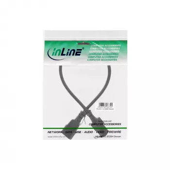 InLine cold device extension, C13 / C14, black, 0.3m