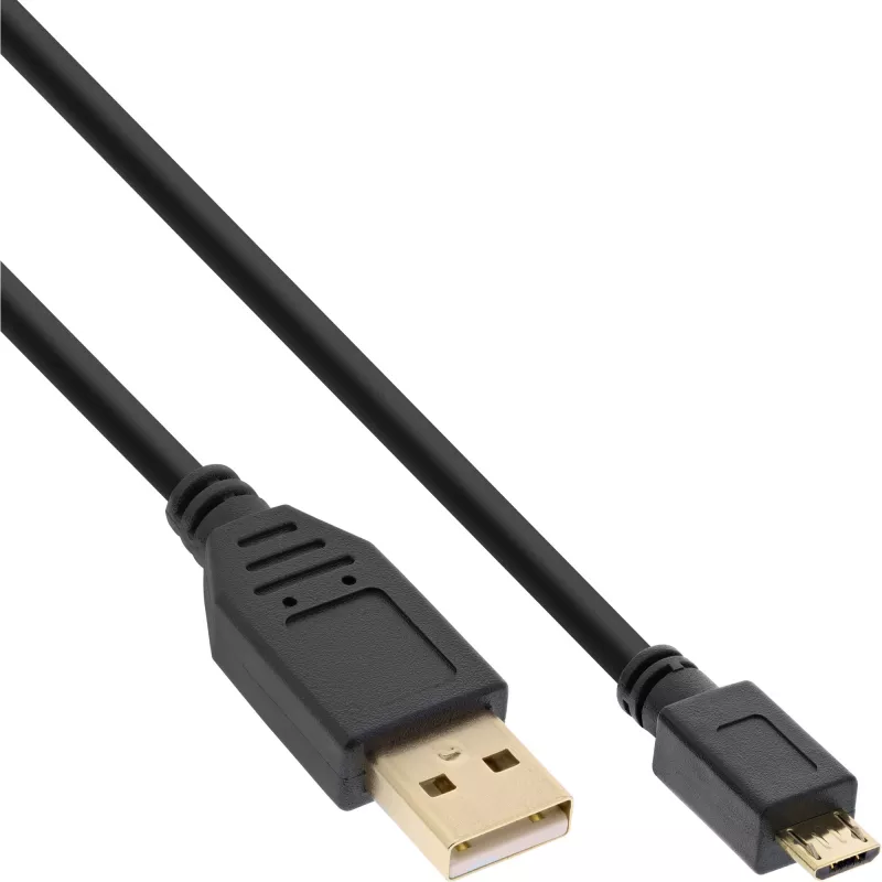 InLine Micro USB 2.0 Cable USB Type A male / Micro-B male, black, 0.3m