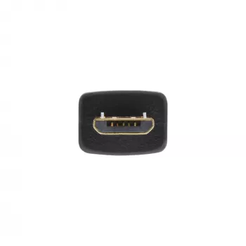 InLine Micro USB 2.0 Flat Cable USB A / Micro-B, black / gold, 0.3m
